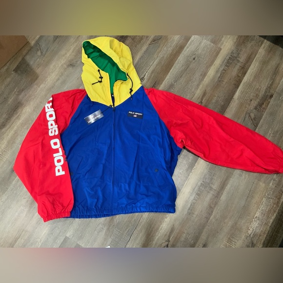 Polo Ralph Lauren Other - New POLO SPORT Ralph Lauren Colorblock Hooded Windbreaker Jacket Mens Size L
